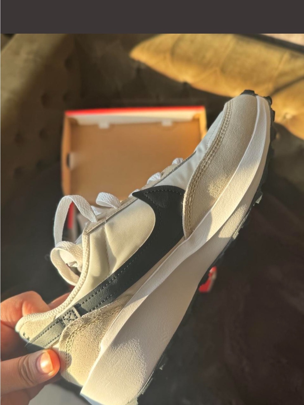 Nike Beige, Black and White Low-Top Sneaker - Picture 5 of 5